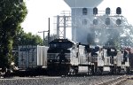 NS 9246 leads train 13R past train 214 